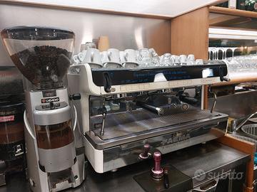 macchina caffè 2 gruppi con macinino 