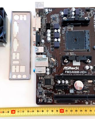 Scheda madre AsRock FM2A68M-HD+ AMD FM2+ dissipat.