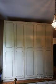 Ampio armadio a muro 10 ante laccato panna con cor