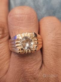 anello 18 kt  brilante 2.25 oro gailo