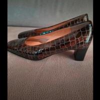 Eleganti scarpe Valleverde marroni pelle pitonata 