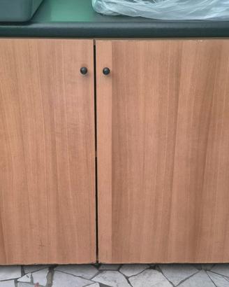 Mobile ufficio basso legno e nero porta stampan