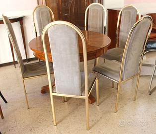 Set sei sedie in ottone