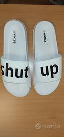 CIABATTE unisex  "SHUT UP" -gomma- Tg 43- nuove