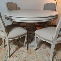 Tavolo rotondo allungabile in legno massello