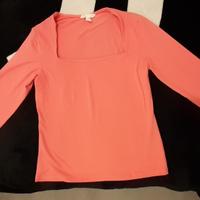 maglietta da donna a maniche lunghe - rosa - tg: M