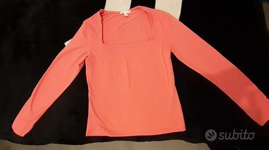 maglietta da donna a maniche lunghe - rosa - tg: M