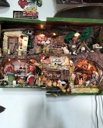 Presepe artigianale in movimento