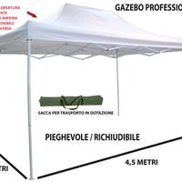 GAZEBO RICHIUDIBILE BIANCO 3X4,5 mt PIEGHEVOL