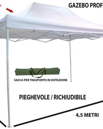 GAZEBO RICHIUDIBILE BIANCO 3X4,5 mt PIEGHEVOL
