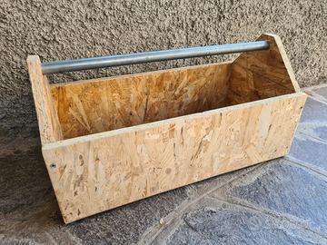 Cassetta porta attrezzi artigianale in legno XXL