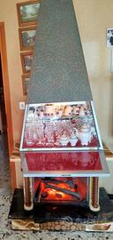 Mobile bar vintage a forma di caminetto