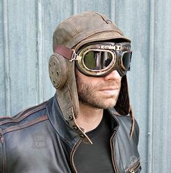 OCCHIALI VINTAGE MOTO CAFE RACER CUSTOM MARRONE