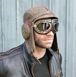 OCCHIALI VINTAGE MOTO CAFE RACER CUSTOM MARRONE