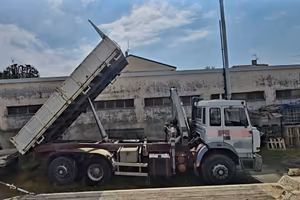 Iveco 240-26 rib.trilaterale 3assi+Gru+Rimorchio 
