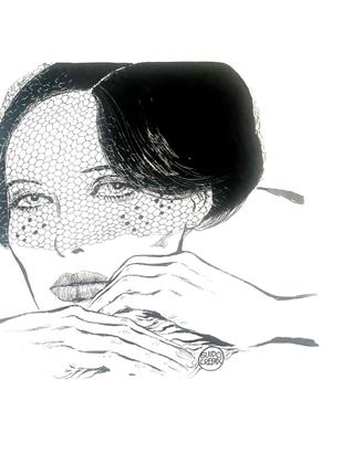GUIDO CREPAX -Disegno Originale: Volto con Veletta