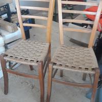 N. 2 sedie impagliate tipo osteria anni 60