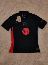 maglietta da calcio del Barcellona nera e rossa