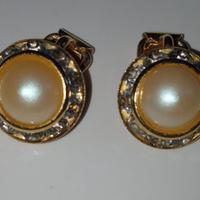 orecchini vintage perla clip