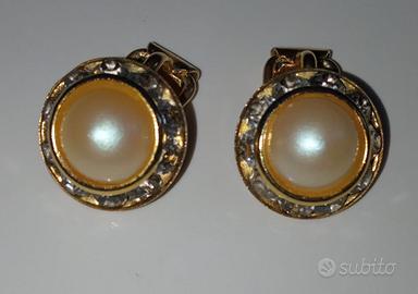 orecchini vintage perla clip
