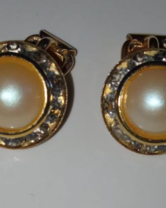orecchini vintage perla clip