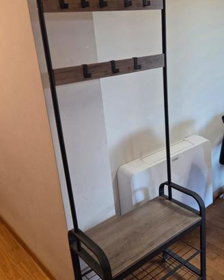 appendiabiti da ingresso con panca e scarpiera