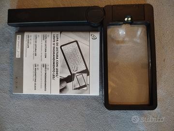 Lente d'Ingrandimento Tascabile con Luce LED Integ