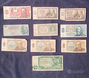 Cecoslovacchia Lotto di  10 banconote in discrete 