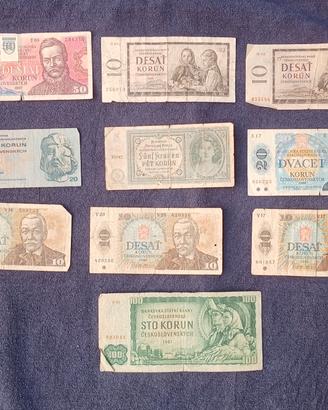 Cecoslovacchia Lotto di  10 banconote in discrete 