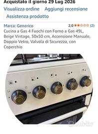 cucina a gas con forno a gas vintage beige