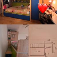 Cameretta con 3 posti letto e cabina armadio