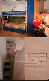 Cameretta con 3 posti letto e cabina armadio