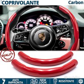 COPRIVOLANTE per PORSCHE in FIBRA CARBONIO Rosso