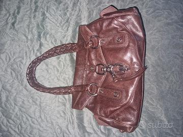 borsa marrone in vera pelle 