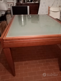 Tavolo Calligaris in vetro temperato e legno masse