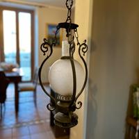 Lampadario stile liberty ferro battuto