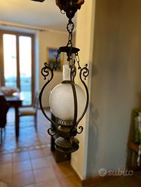 Lampadario stile liberty ferro battuto