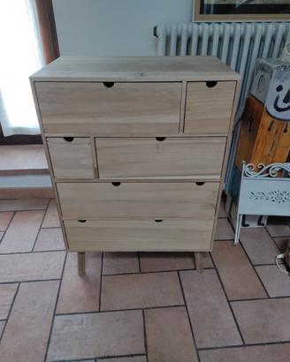 mobiletto cassettiera in legno