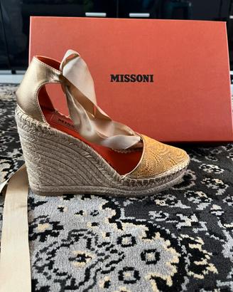 Espadrillas sandali con zeppa Missoni