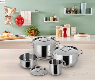 Lagostina Every Set di Pentole in Acciaio Inox, Se