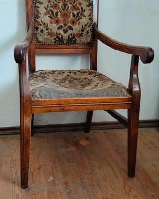 sedia falegnameria con braccioli