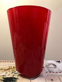 Vaso da fiori in vetro rosso – altezza 19 cm