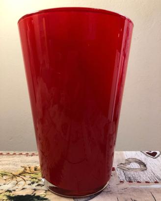 Vaso da fiori in vetro rosso – altezza 19 cm