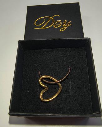 Collana con ciondolo a forma cuore acciaio oro