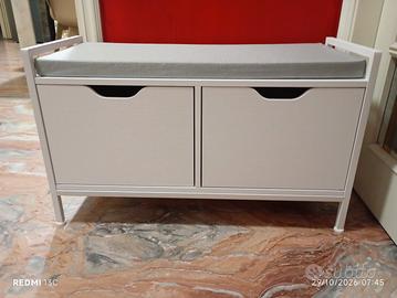 panca scarpiera legno bianco