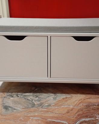 panca scarpiera legno bianco