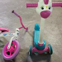 bici a spinta e monopattino 