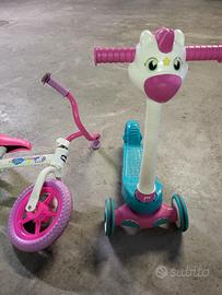 bici a spinta e monopattino 