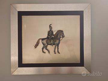 Scultura equestre 3D firma Giuseppe Vasari vintage