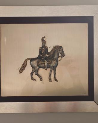 Scultura equestre 3D firma Giuseppe Vasari vintage